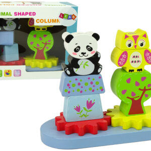 Drewniane Zwierzątka Sorter Sowa Panda Koła Zębate