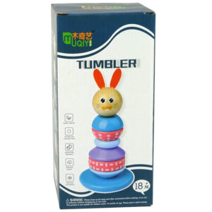 Drewniana Edukacyjna Piramidka Żaba Zielona Balansująca Wieża