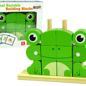 Kreatywne Klocki Drewniane Przestrzenne Układanka Żabka 3D