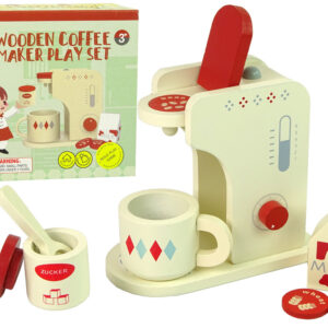 Drewniany Ekspres do Kawy Akcesoria Kuchnia Dzieci