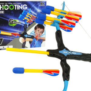 Łuk Sportowy Duży Zasięg 6 Strzał Dla Dzieci Niebiesko-Czarny