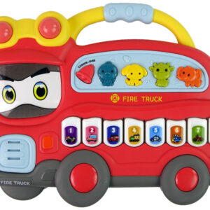 Interaktywne Pianinko Straż Pożarna Dźwięk Zwierzątka Odgłosy Pojazdów Melodie Czerwona