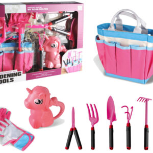 Zestaw Ogrodowy Torba Narzędzia Rękawiczki Grabki Różowy Jednorożec