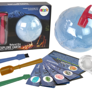 Zestaw Wykopaliska Eksploracja Ziemia Narzędzia Minerały Fiszki