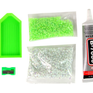 Zestaw Jednorożec DIY Diamenty Kryształki Zielony