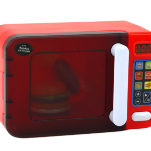 Kuchenka Mikrofalowa Mikrofala Zabawkowa Czerwona Dodatki