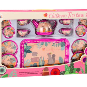 Zestaw Do Kawy Herbaty Filiżanki Czajnik Taca Różowy Kawiarnia 15ele.