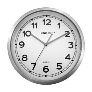 ZEGAR ŚCIENNY STALOWY 34cm MECHANIZM PŁYNĄCY KH-5026
