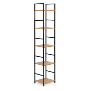 Regał drewniany nowoczesny metalowa rama LOFT 5 półek ModernHome