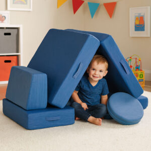 Sofa modułowa duża składana dla dzieci DIY 8 miękkich poduch – niebieska ECOTOYS
