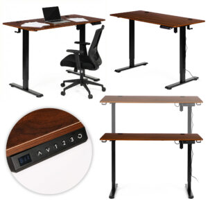 Biurko elektryczne regulowane 120×60 cm regulacja wysokości 72-117 cm ModernHome