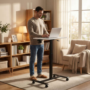 Mobilne biurko regulowane 70×48 cm stolik pod laptopa regulacja wysokości 71,5-112 cm ModernHome