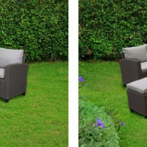 Zestaw ogrodowy wypoczynkowy narożnik stół pufy meble ogrodowe technorattan VENEZIA