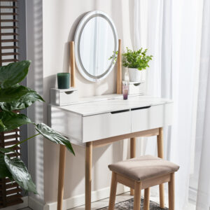 TOALETKA z lustrem LED kosmetyczna skandynawska