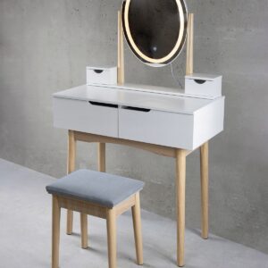 TOALETKA z lustrem LED kosmetyczna skandynawska