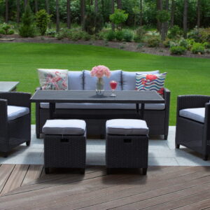 Zestaw mebli ogrodowych TECHNORATTAN stół sofa fotel komplet wypoczynkowy MILANO