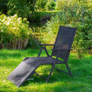 SKŁADANA LEŻANKA OGRODOWY REGULOWANE OPARCIE ALUMINIUM FOTEL PLAŻOWY LEŻAK