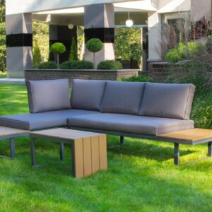 ZESTAW MEBLI OGRODOWYCH narożnik sofa stolik komplet NA OGRÓD TARAS