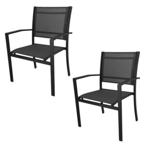 2 x KRZESŁO OGRODOWE balkonowe balkon taras komplet zestaw stal nowoczesne