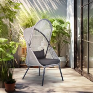 FOTEL OGRODOWY krzesło OGRODOWE na taras balkon mocne wygodne poducha