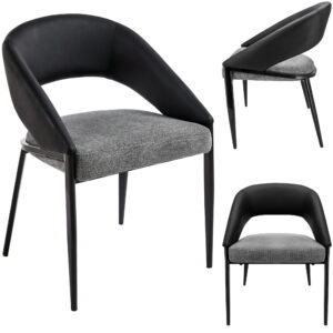 Krzesło BERGAMO czarno-szare