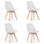 Zestaw komplet krzeseł MARK białe drewniane nogi 4szt